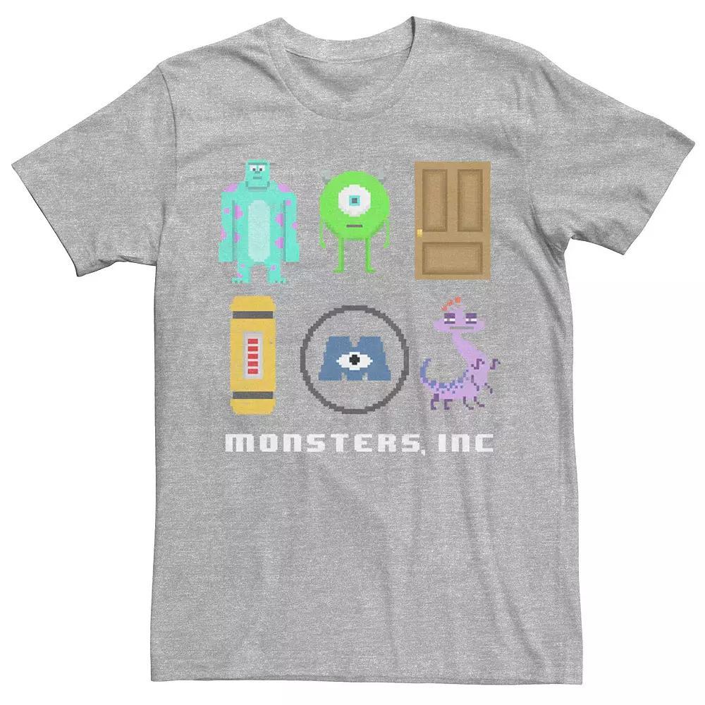 Men's Disney Pixar Monsters Inc Pixel Squad Tee, Size: Large, Athletic Grey Product Image