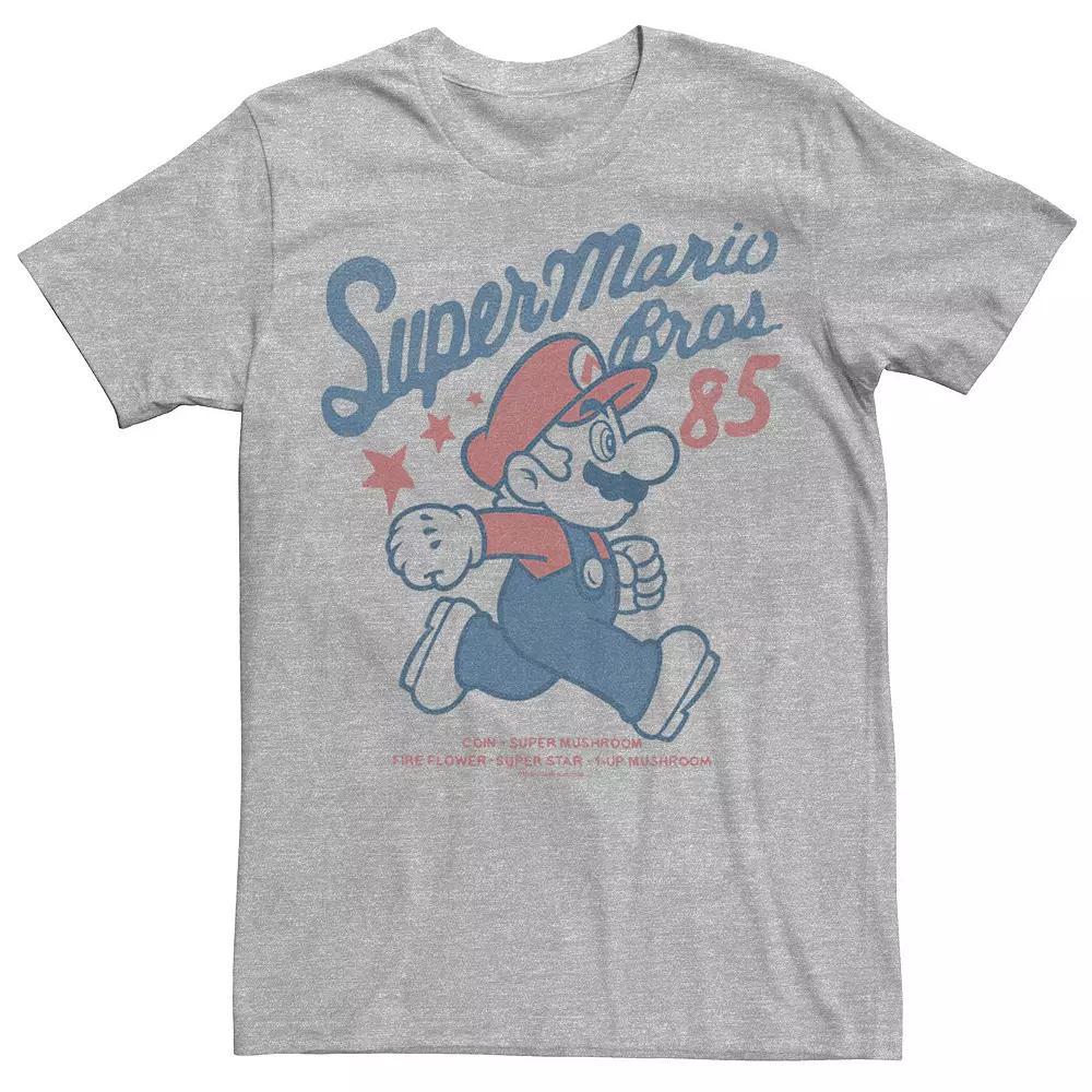 Men's Nintendo Super Mario Bros. '85 Vintage Stars Tee, Size: Small, Athletic Grey Product Image