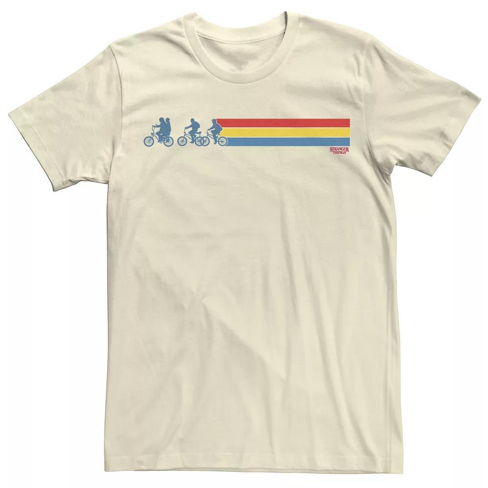 Men's Netflix Stranger Things Retro Stripe Silhouettes Tee, Size: Medium, Natural Product Image