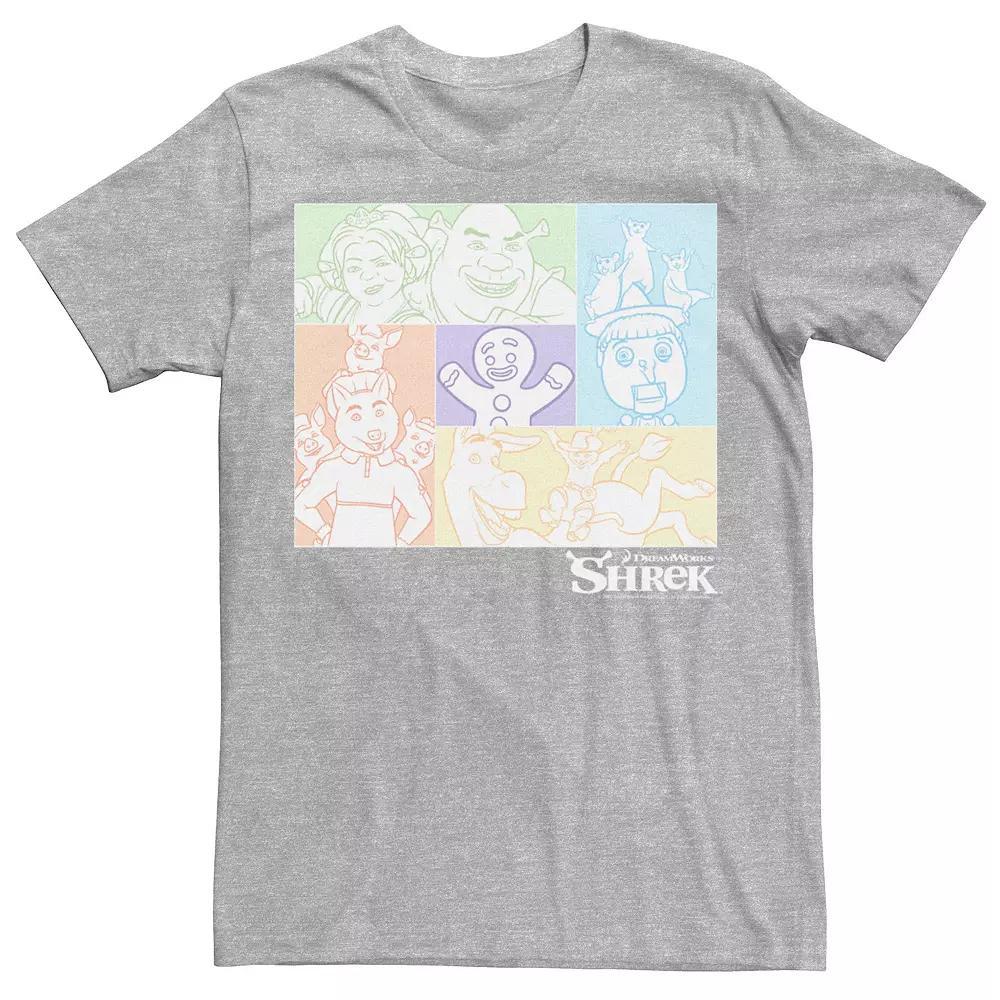 Men's Shrek Group Shot Pastel Box Up Tee, Size: 3XL, Athletic Grey Product Image