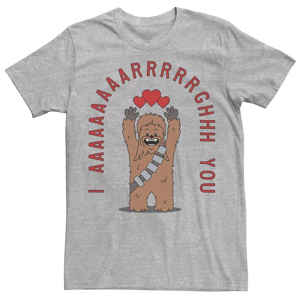 Men's Star Wars Chewbacca I Argh You Valentine's Day Tee, Size: XL, Athletic Grey Product Image