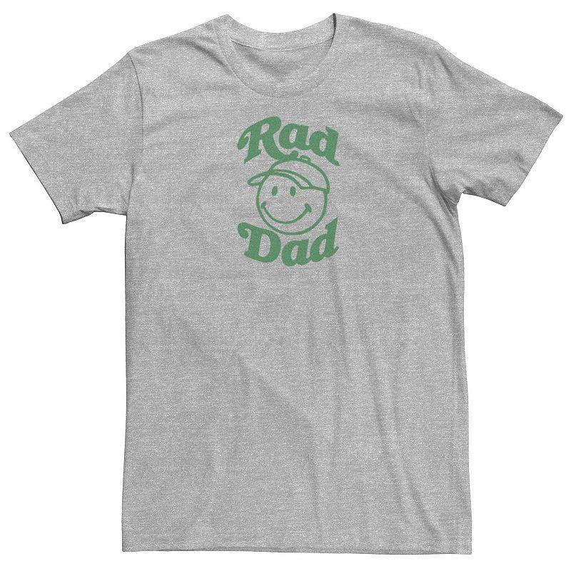Men's Rad Dad Smiley Face With Cap Graphic Tee, Size: 4XL, Athletic Grey Product Image
