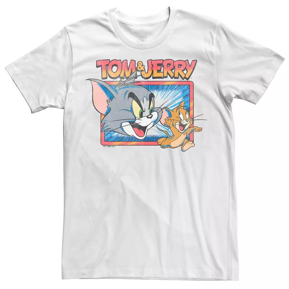 Men's Tom And Jerry Funny Tom Tee, Size: Large, White Product Image