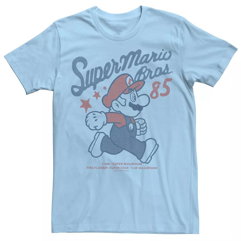 Men's Nintendo Super Mario Bros '85 Vintage Stars Tee, Size: Medium, Light Blue Product Image