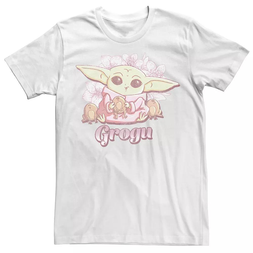 Men's Star Wars: The Mandalorian Grogu Floral Portrait Tee, Size: XS, White Product Image
