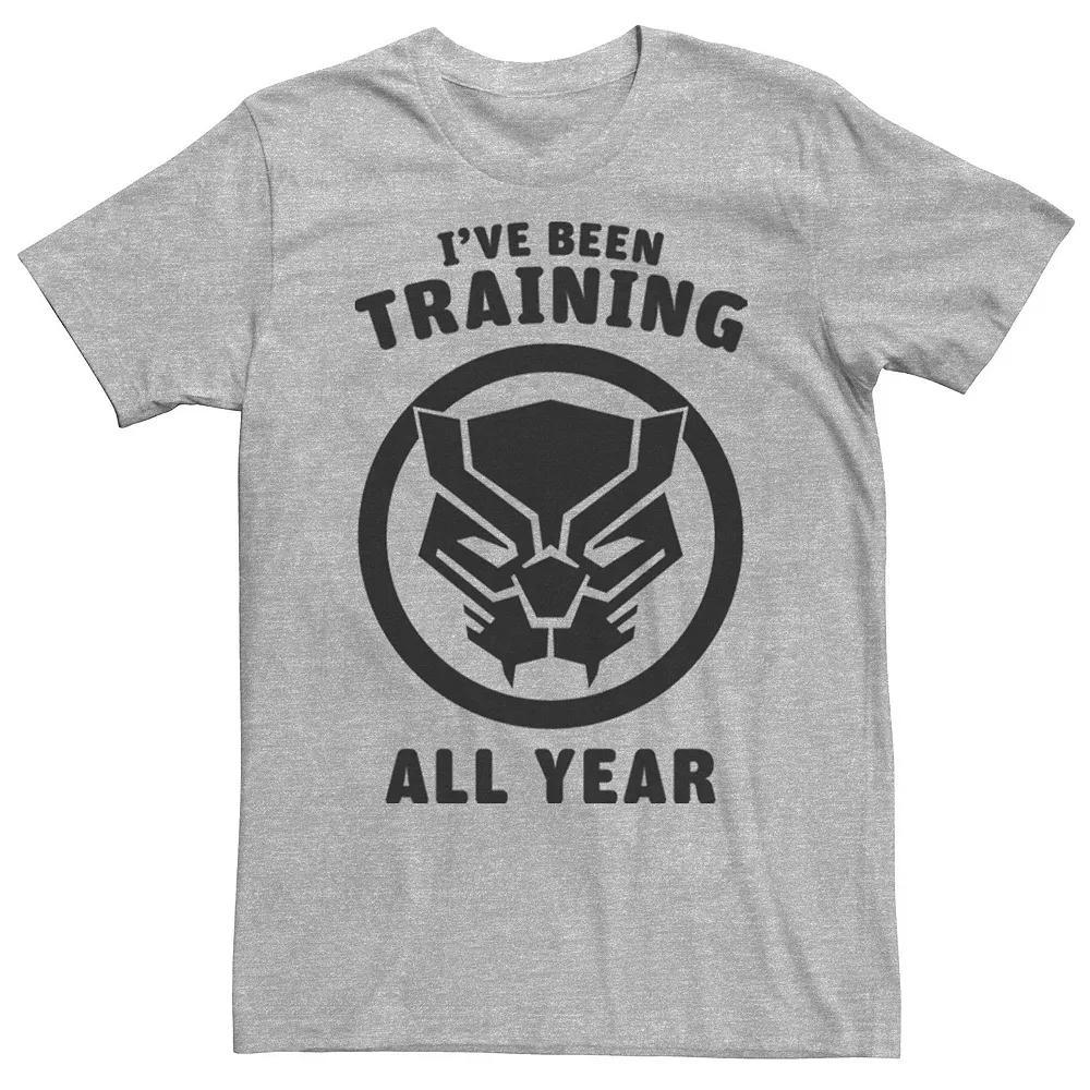 Men's Marvel Avengers Black Panther Training All Year Logo Tee, Size: XL, Athletic Grey Product Image