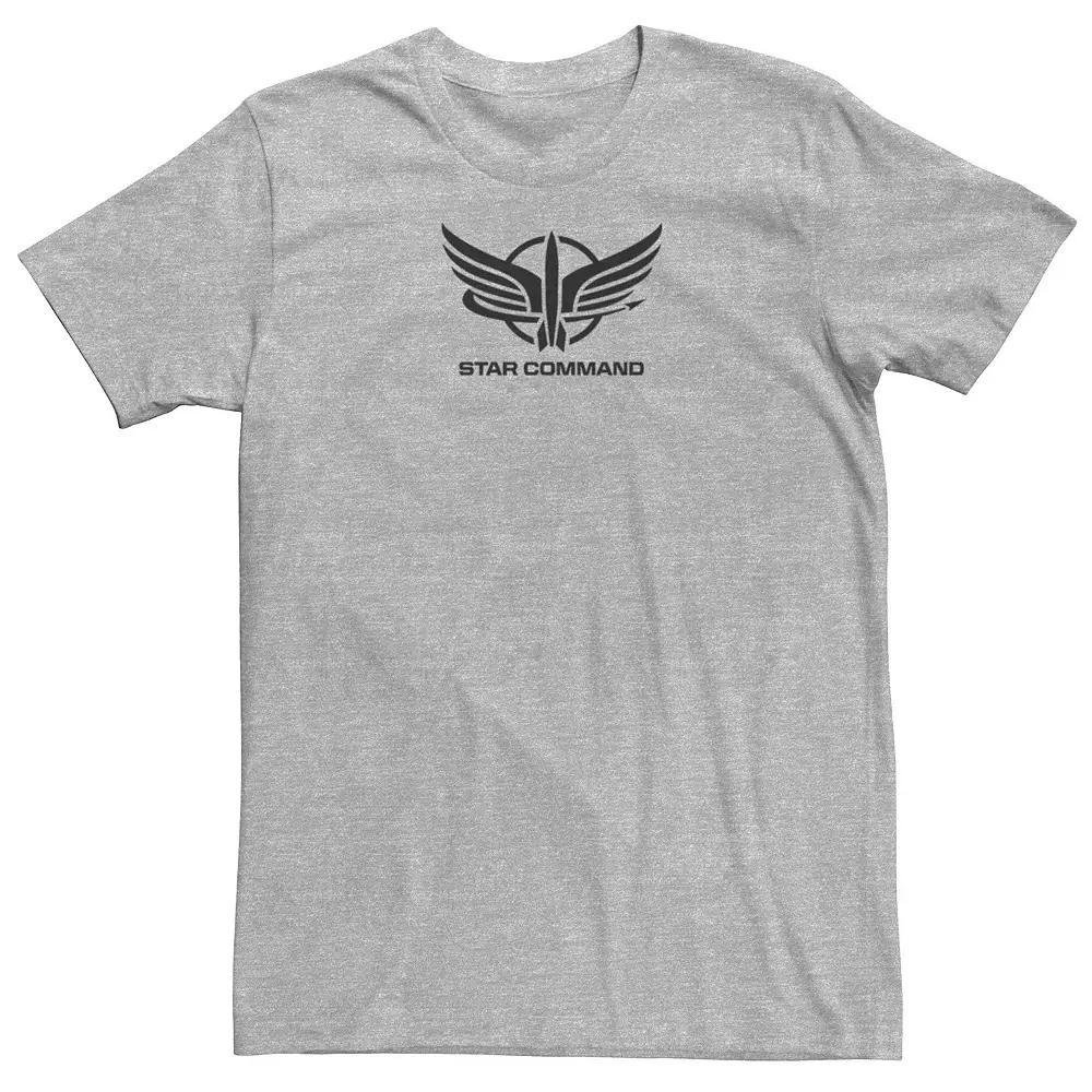 Big & Tall Disney / Pixar Lightyear The Star Command Logo Tee, Mens Athletic Grey Product Image