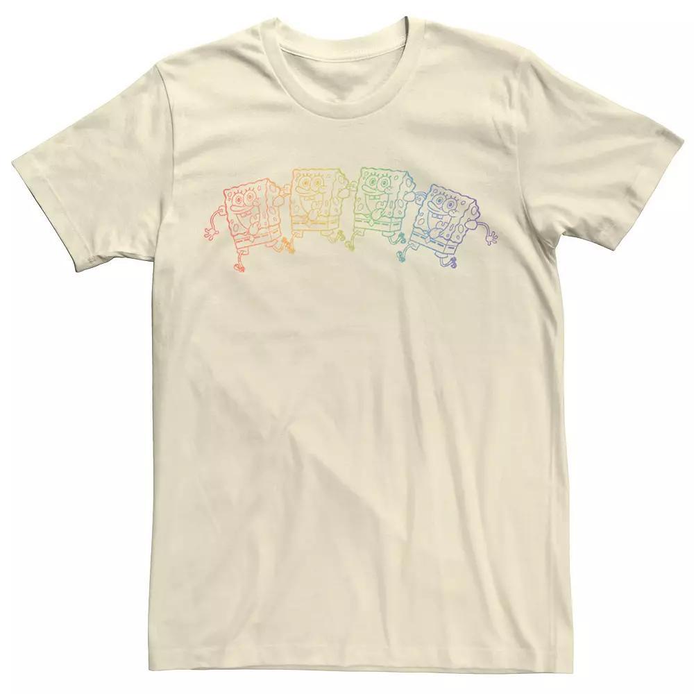 Men's SpongeBob SquarePants Pride Rainbow Outline Tee, Size: Large, White Product Image