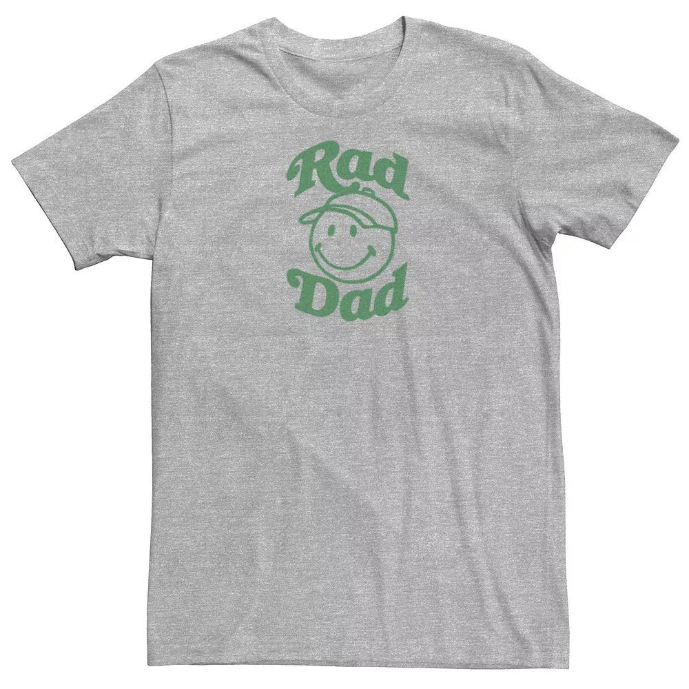 Men's Rad Dad Smiley Face With Cap Graphic Tee, Size: 4XL, Athletic Grey Product Image