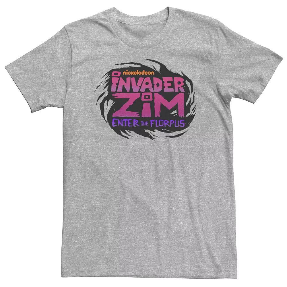 Big & Tall Nickelodeon Invader Zim Enter The Florpus Movie Logo Tee, Men's, Size: XXL Tall, Athletic Grey Product Image