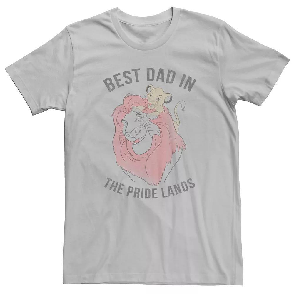 Disney's Lion King Simba Mufasa Men's Best Dad In The Pride Lands Tee, Size: XXL, Silver Product Image