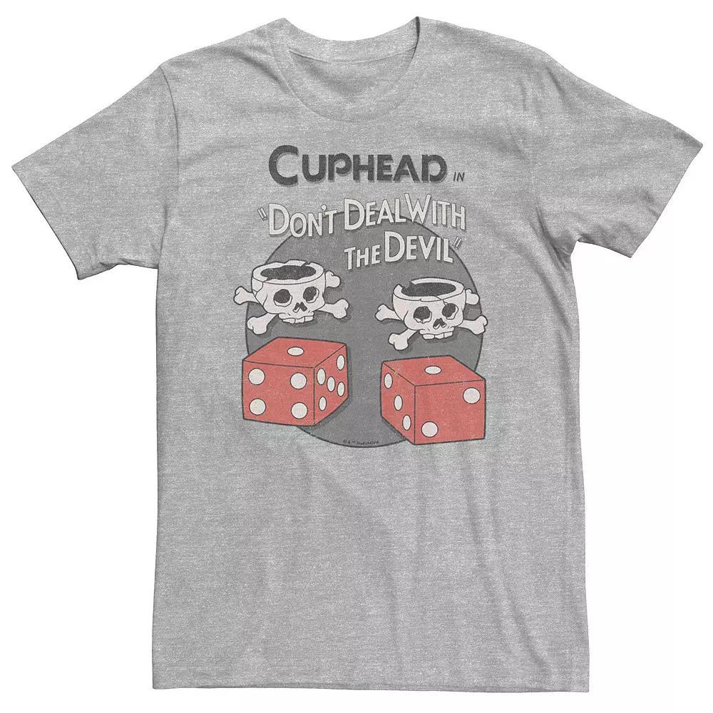 Big & Tall Cuphead Bones And Devil Dice Tee, Men's, Size: XXL Tall, Athletic Grey Product Image