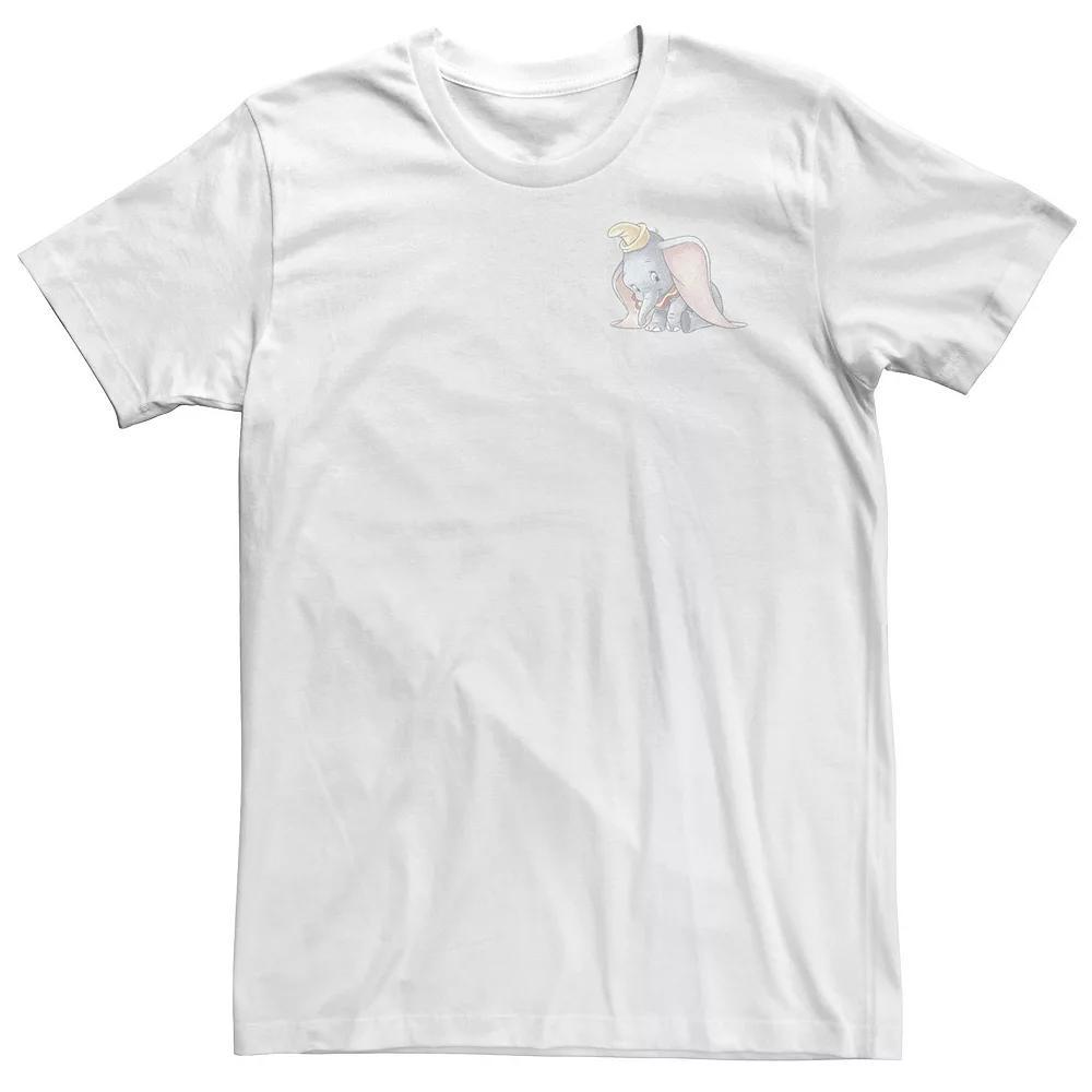 Big & Tall Disney Dumbo Cute Left Chest Vintage Tee, Men's, Size: 3XL Tall, White Product Image