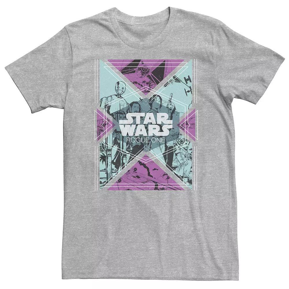 Big & Tall Star Wars Rouge One Group Shot Pastel Flag Poster Tee, Men's, Size: 4XLT, Athletic Grey Product Image