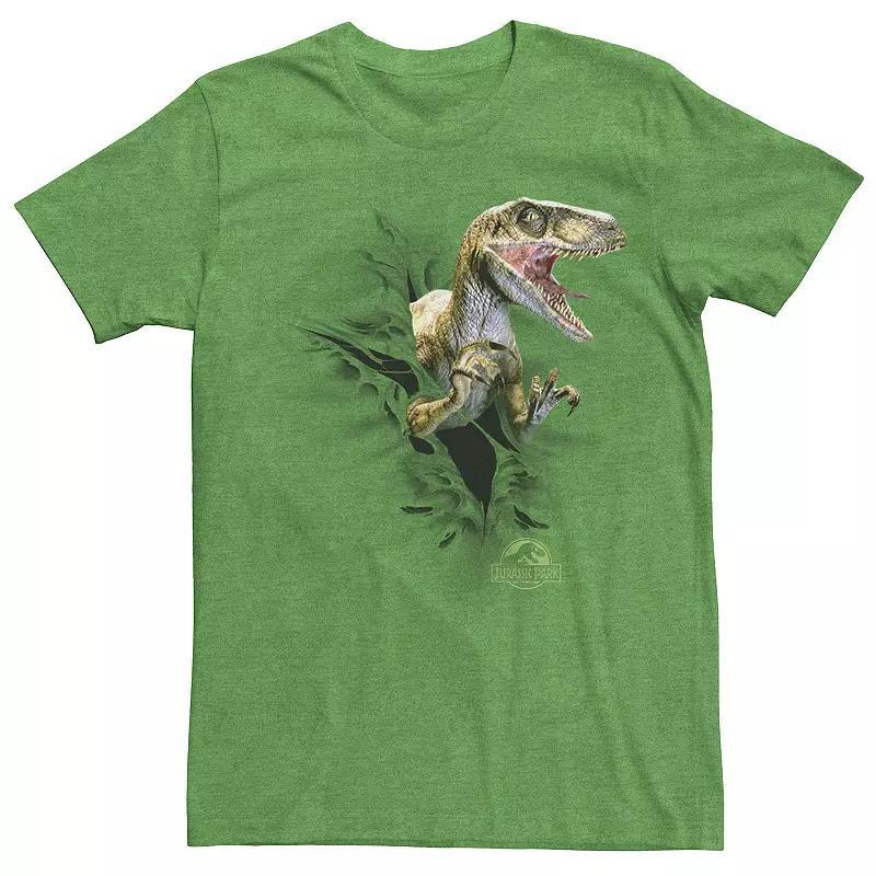 Men's Jurassic Park Ripping Velociraptor Graphic Tee, Size: XXL, Kelly Grey Product Image