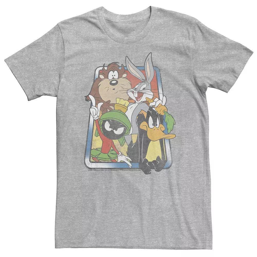 Big & Tall Looney Tunes Group Shot Fade Portrait Tee, Men's, Size: 2XLT, Athletic Grey Product Image