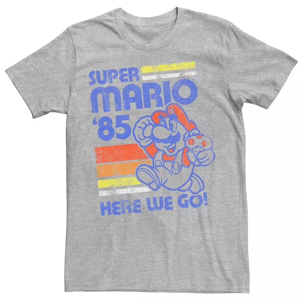 Men's Super Mario '85 Here We Go Tee, Size: Small, Athletic Grey Product Image