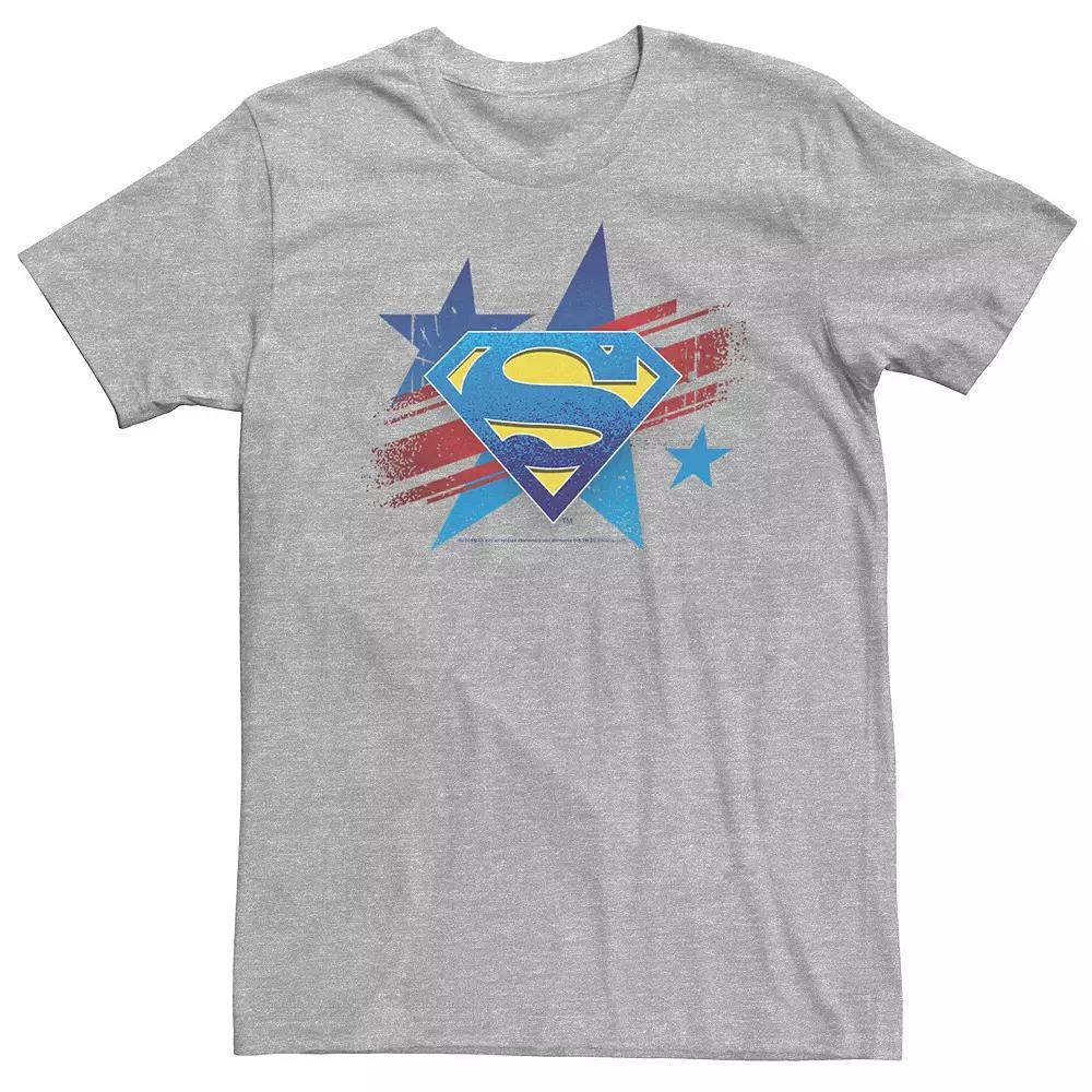 Big & Tall DC Comics Superman Stars And Stripes Chest Logo Tee, Men's, Size: 3XL Tall, Athletic Grey Product Image