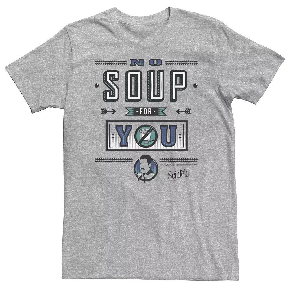 Big & Tall Seinfeld Restaurant Sign No Soup For You Quote Tee, Men's, Size: 3XL Tall, Athletic Grey Product Image