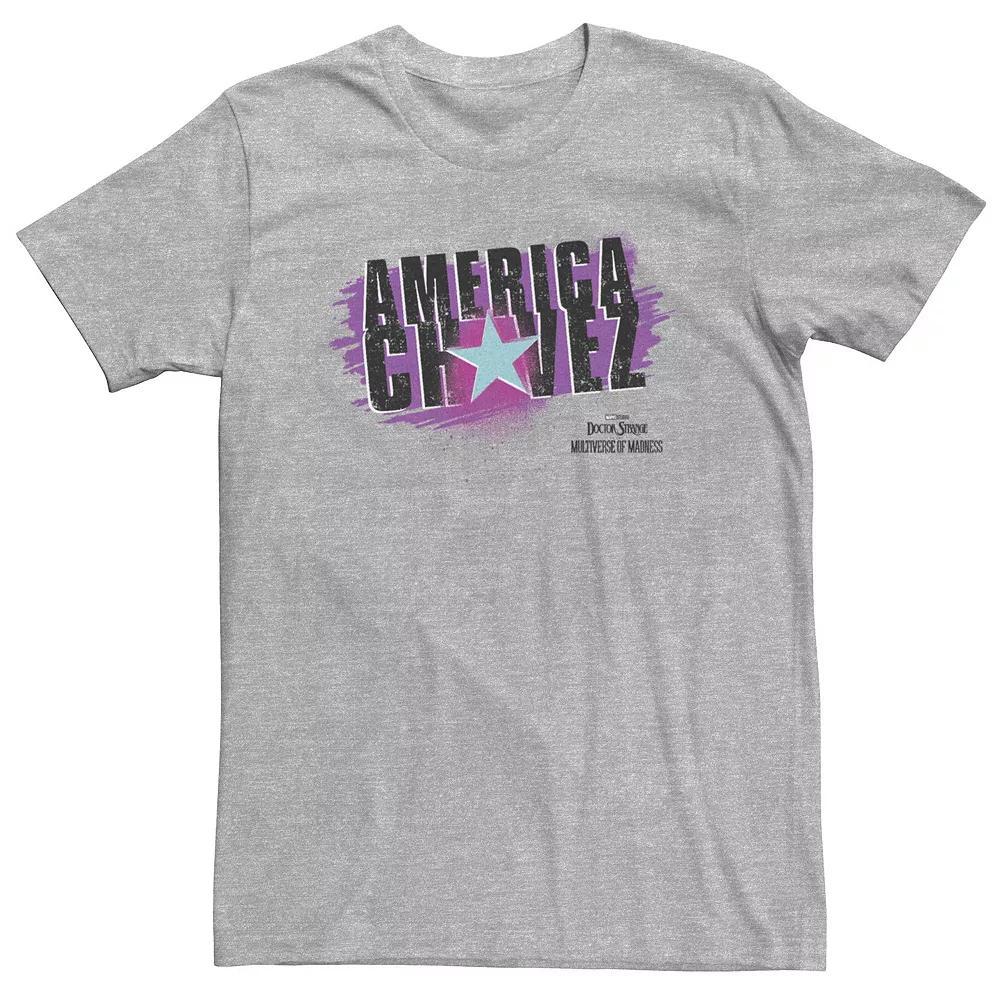 Big & Tall Doctor Strange Movie 2 America Chavez Spray Paint Star Tee, Men's, Size: 3XL Tall, Athletic Grey Product Image