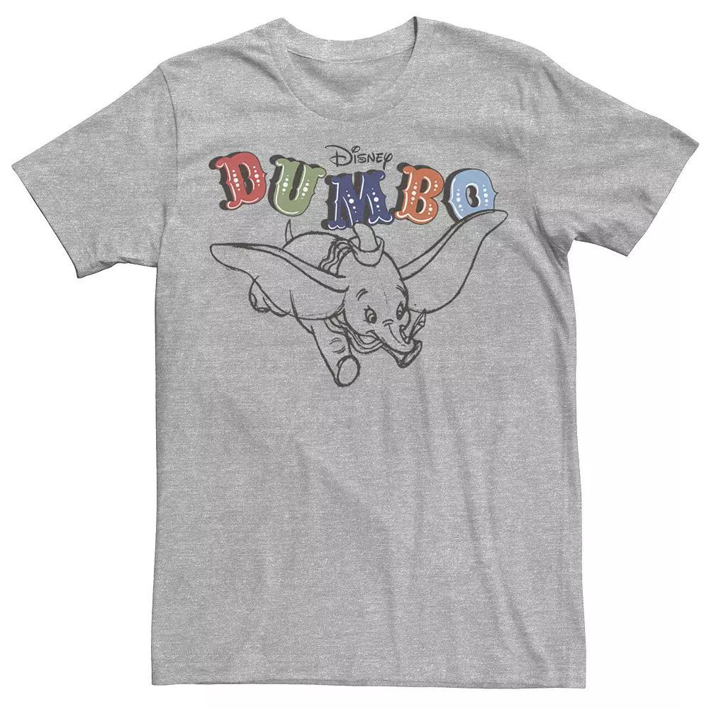 Disney's Dumbo Men's Retro Flying Circus Title Tee, Size: XS, Athletic Grey Product Image