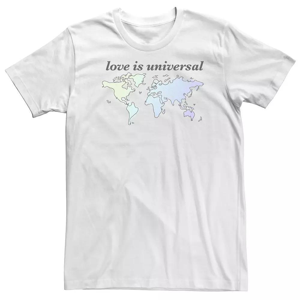 Big & Tall Trendy World Love Tee, Men's, Size: 3XL Tall, White Product Image
