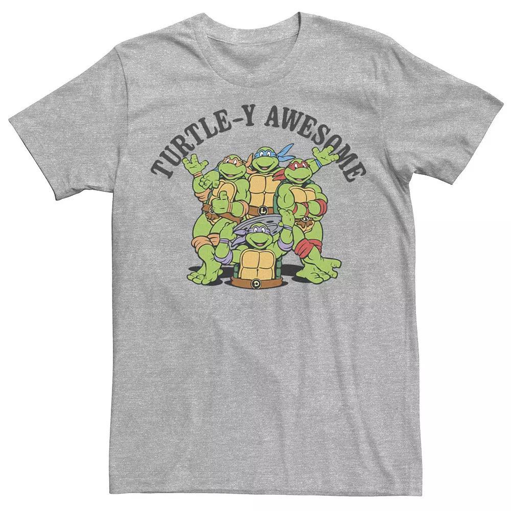 Men's Teenage Mutant Ninja Turtles Turtle-Y Awesome Graphic Tee, Size: Small, Athletic Grey Product Image