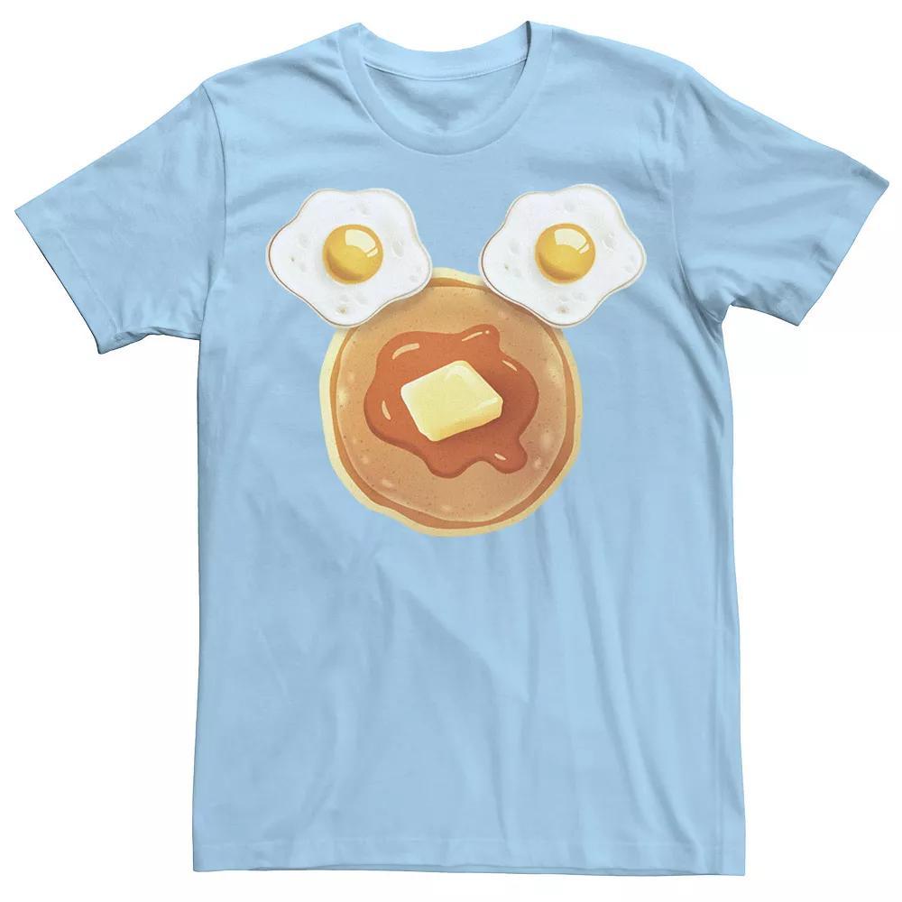 Disney's Mickey & Friends Mickey Pancakes & Eggs Ears Men's Tee, Size: XXL, Light Blue Product Image