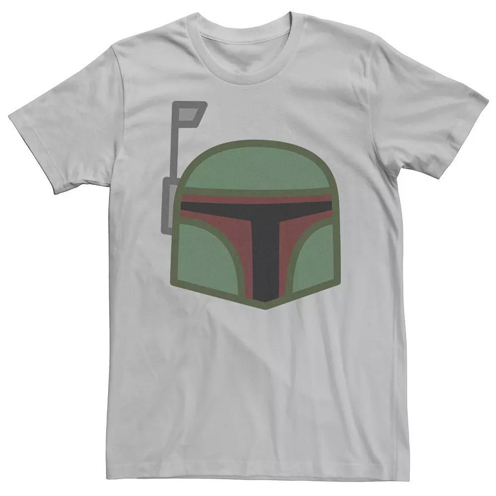 Men's Star Wars Boba Fett Helmet Flattened Art Tee, Size: XS, Silver Product Image