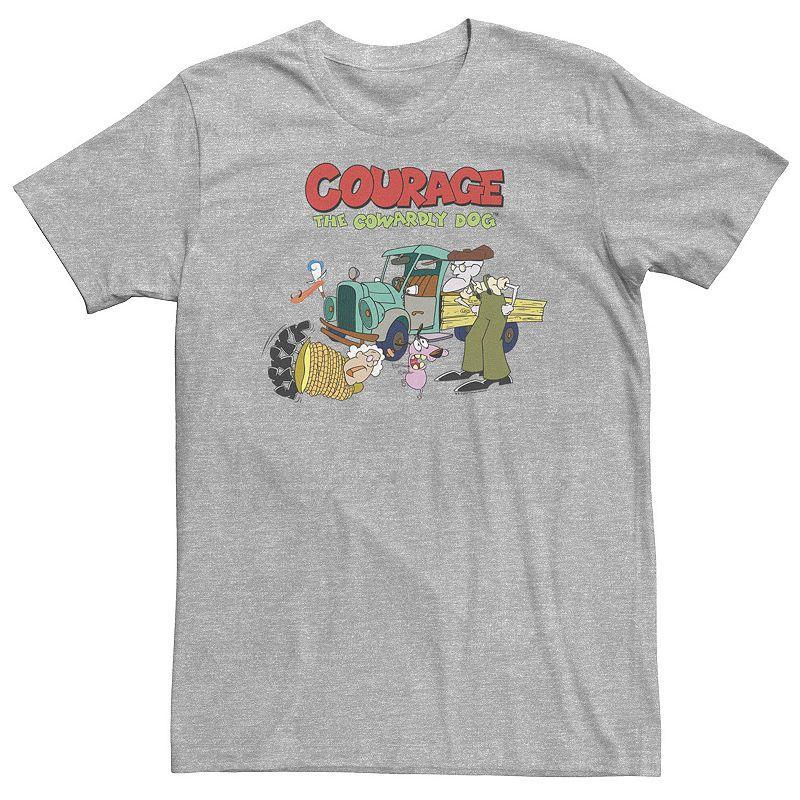 Big & Tall Courage The Cowardly Dog Scene Logo Tee, Men's, Size: 3XL, Athletic Grey Product Image