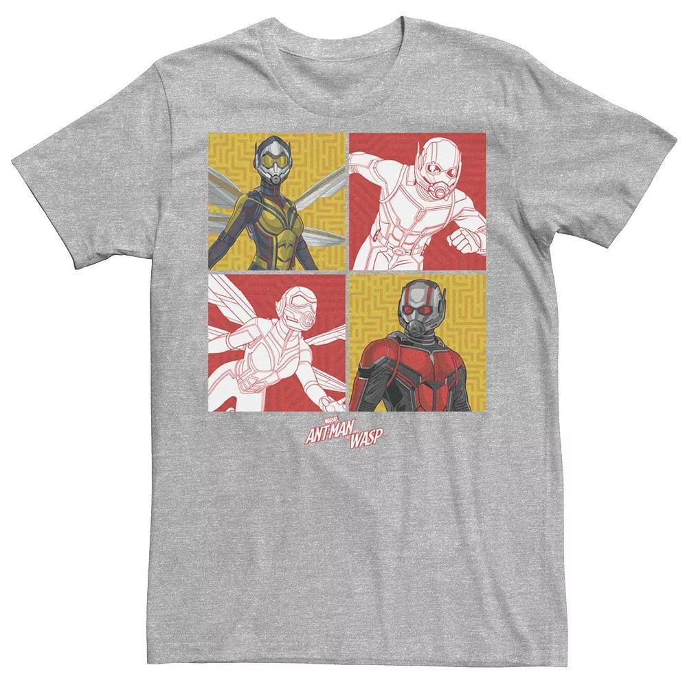 Men's Marvel Ant-Man And The Wasp Square Pop Poster Tee Shirt, Size: 3XL, Athletic Grey Product Image