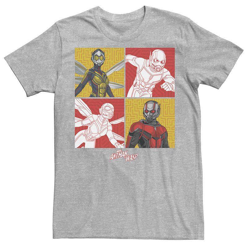 Men's Marvel Ant-Man And The Wasp Square Pop Poster Tee Shirt, Size: 3XL, Athletic Grey Product Image