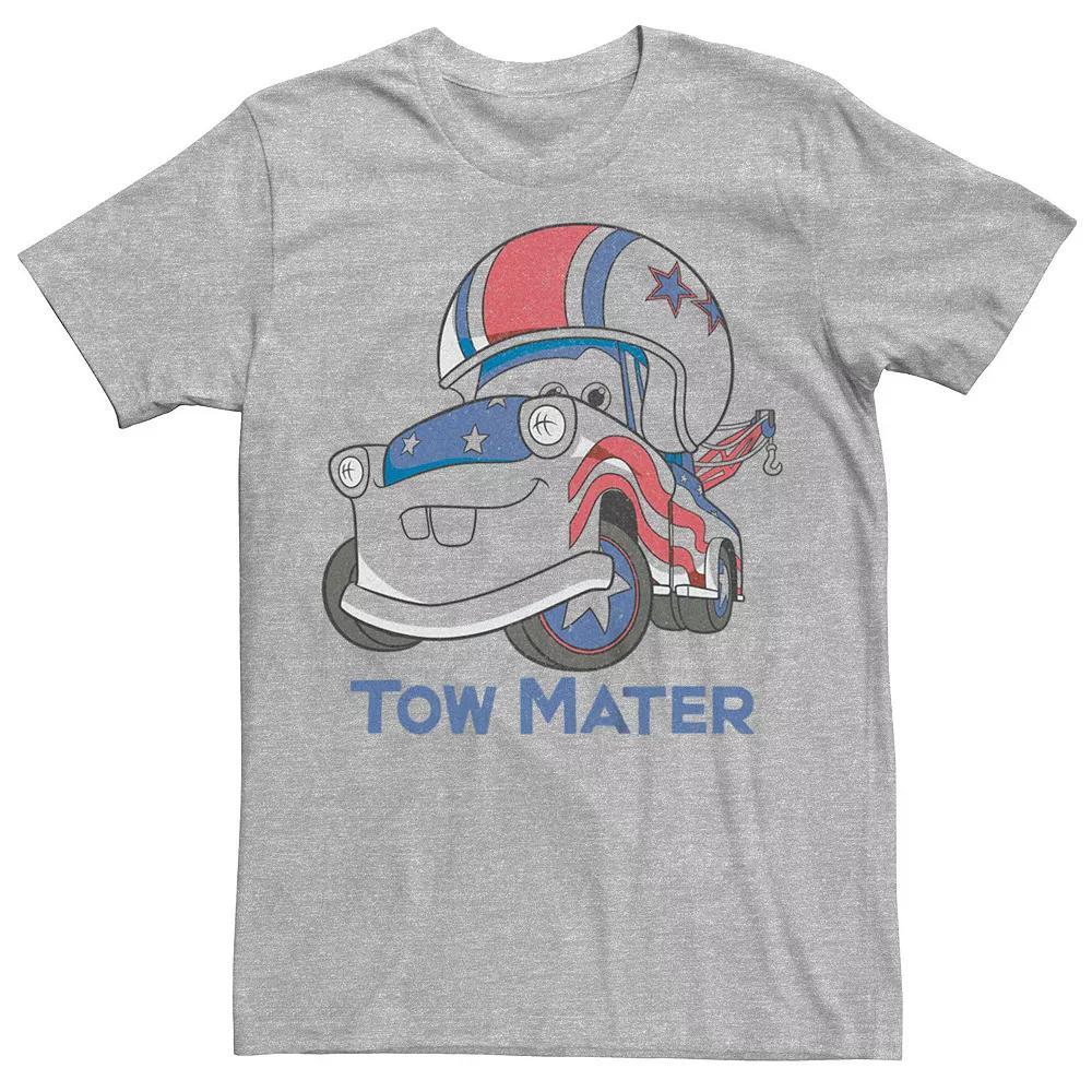 Disney / Pixar's Cars Tow Mater USA Flag Paint Job Men's Graphic Tee, Size: Small, Athletic Grey Product Image