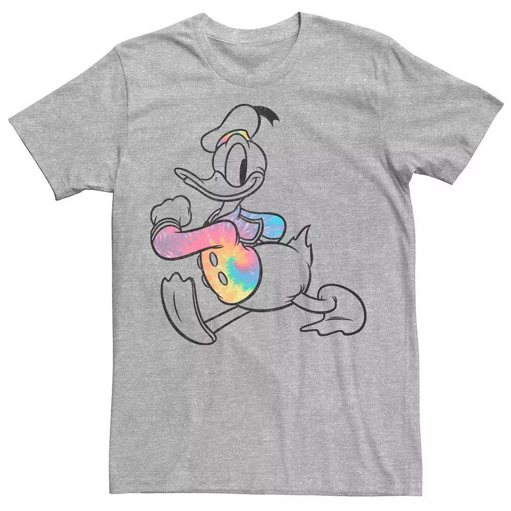 Disney's Donald Duck Strut Tie-Dye Shirt Portrait Men's Tee, Size: XXL, Athletic Grey Product Image