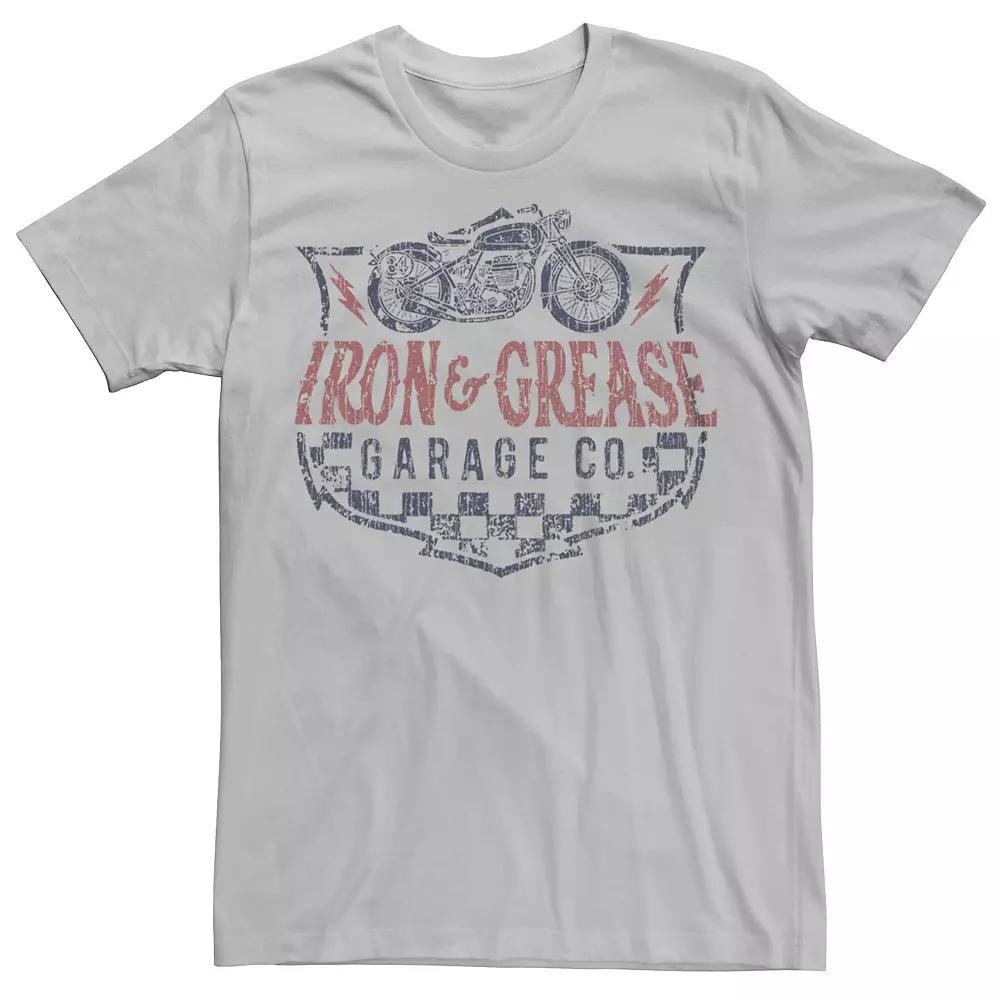 Men's Iron & Grease Garage Co. Graphic Tee, Size: XL, Silver Product Image