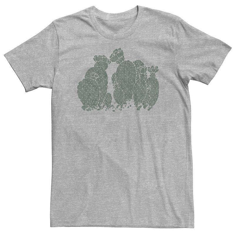 Big & Tall Trendy Cactus Patch Tee, Men's, Size: 4XL, Athletic Grey Product Image