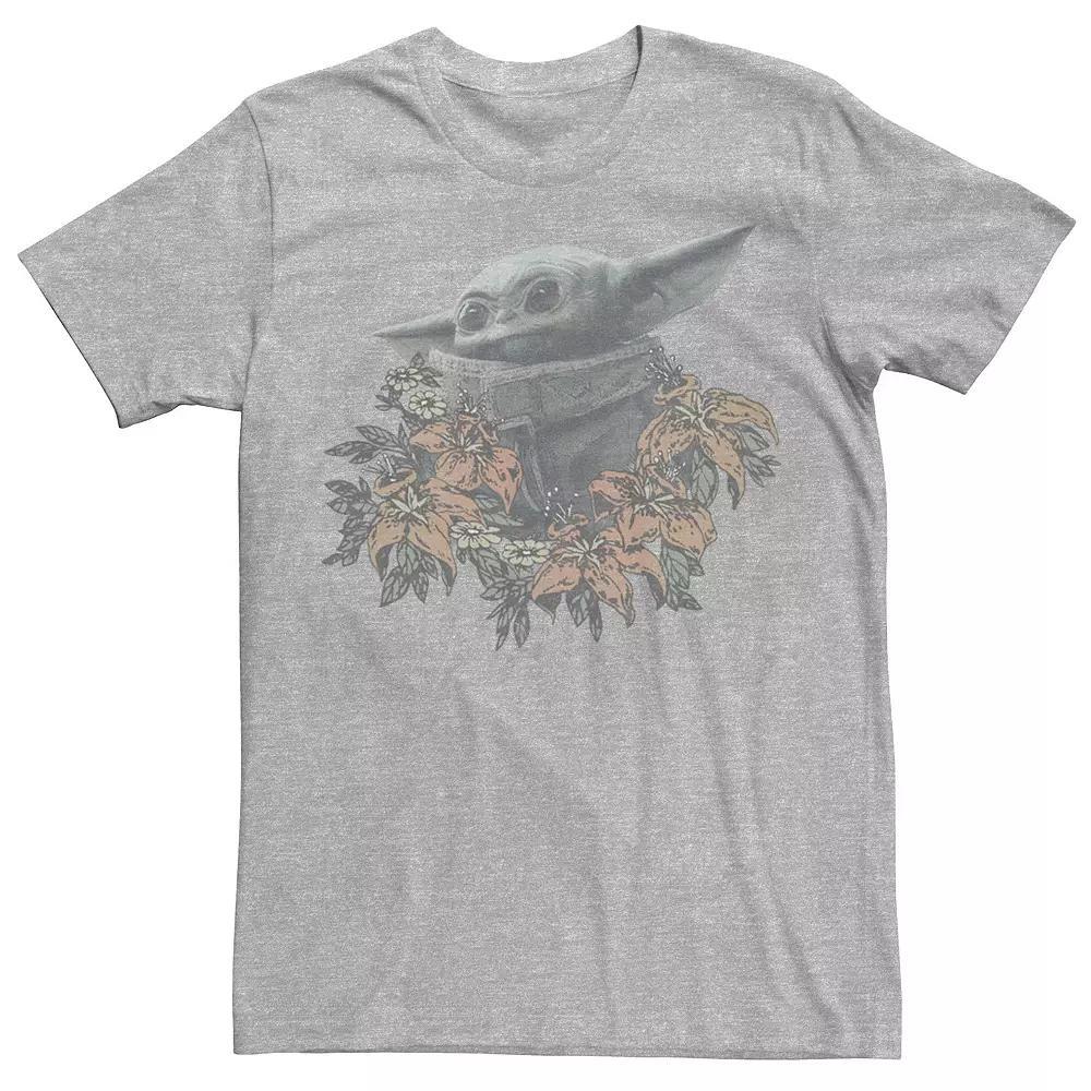 Men's Star Wars The Mandalorian Flower Child Tee, Size: Large, Athletic Grey Product Image