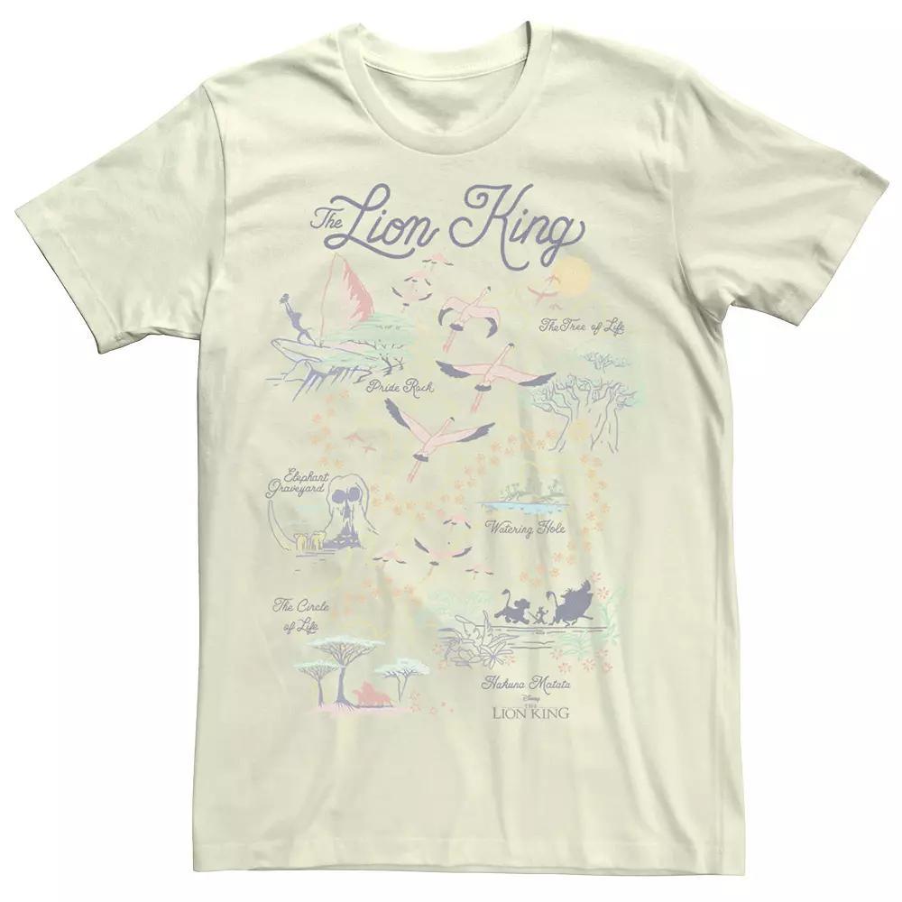 Disney's The Lion King Men's Map Of The World Tee, Size: Medium, Natural Product Image