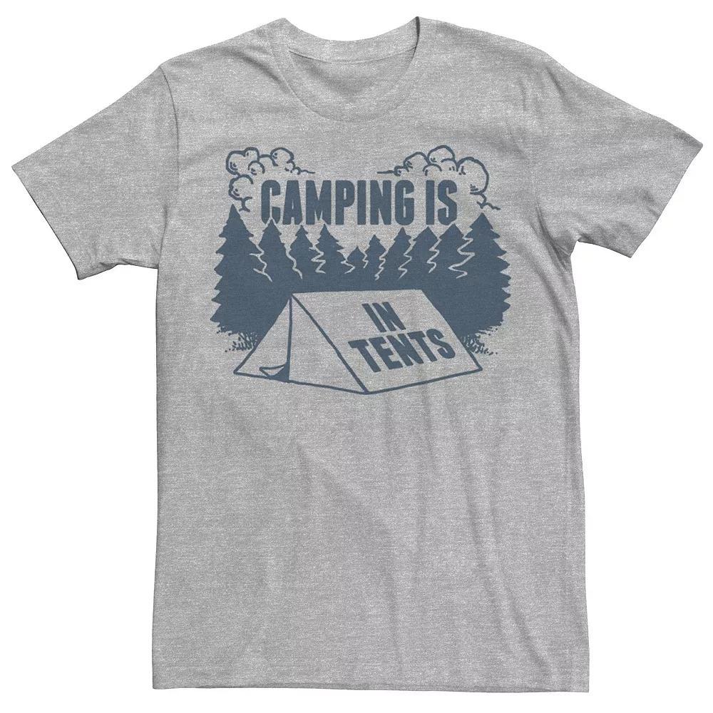 Men's Camping Is In Tents Graphic Tee, Size: Medium, Athletic Grey Product Image