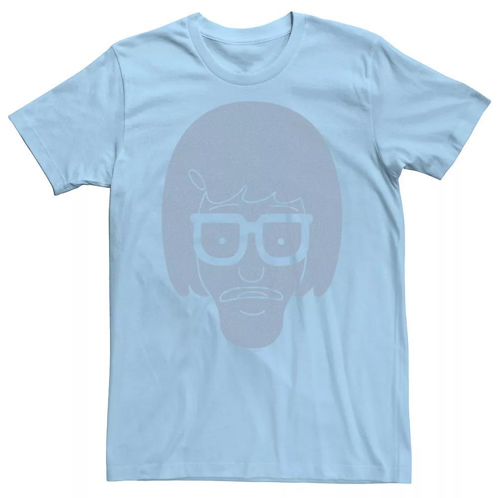 Men's Bob's Burgers Tina Blue Hue Big Face Portrait Tee, Size: Large, Light Blue Product Image