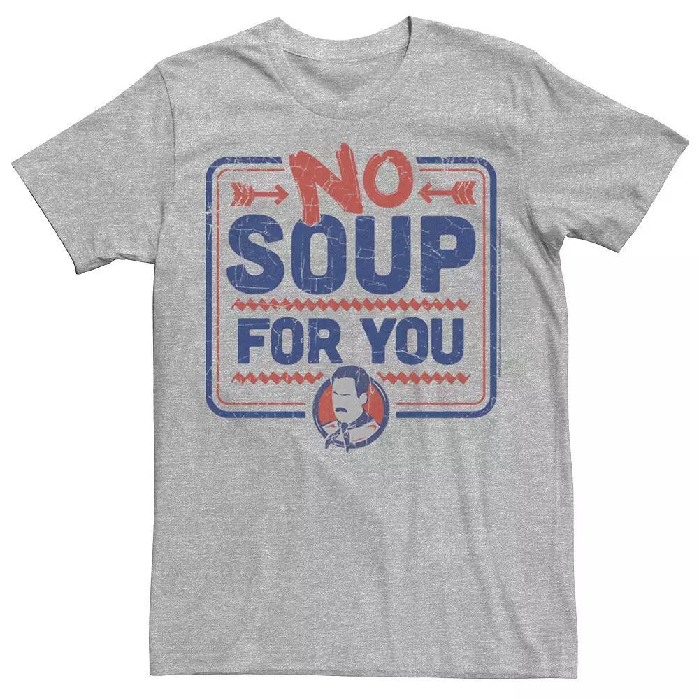 Men's Seinfeld No Soup For You Distressed Poster Tee, Size: Large, Athletic Grey Product Image