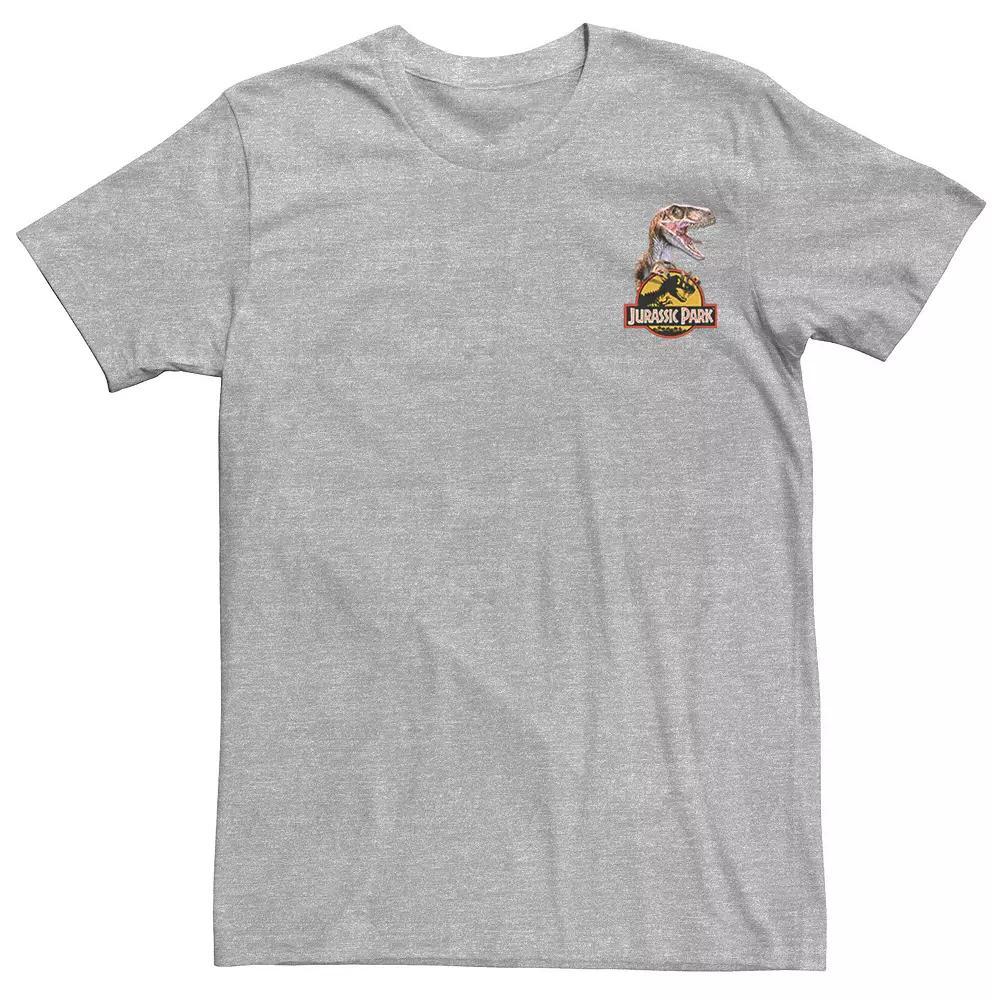 Men's Jurassic Park Raptor Hold Logo Pocket Tee, Size: 3XL, Silver Product Image