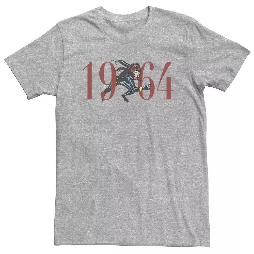 Big & Tall Marvel Retro 1964 Black Widow Action Pose Tee, Men's, Size: XXL Tall, Athletic Grey Product Image