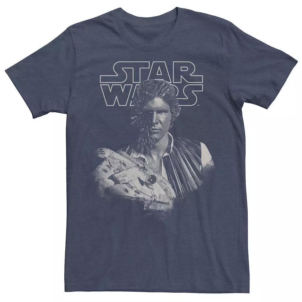 Men's Star Wars Han Solo Millennium Falcon Portrait Graphic Tee, Size: 3XL, Navy Grey Product Image