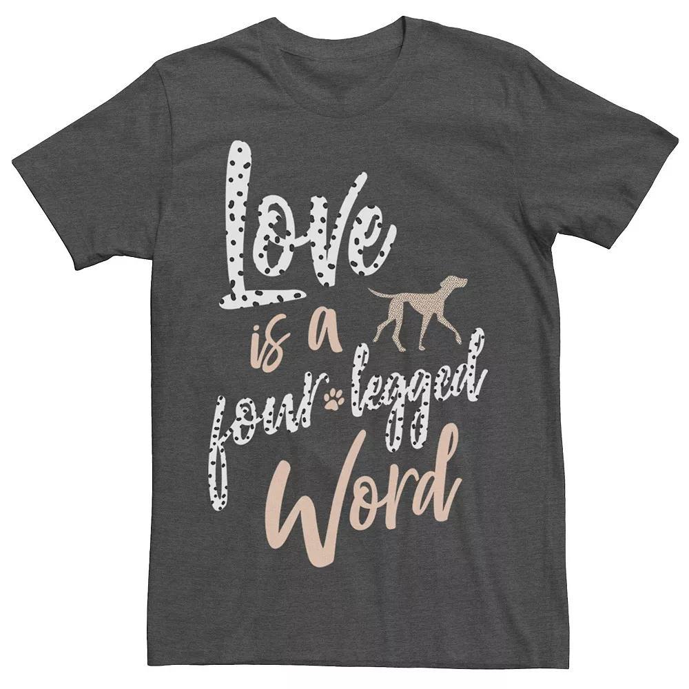 Disney's 101 Dalmatians Men's Love Is A Four Legged Word Tee, Size: XL, Grey Heather Product Image