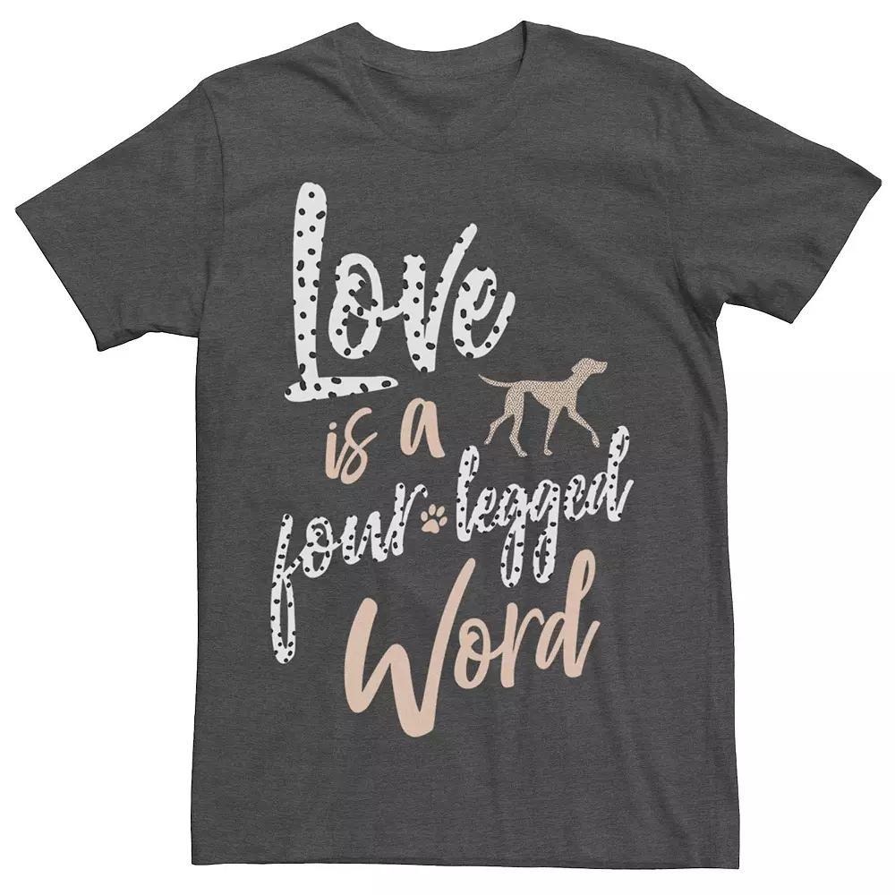 Disney's 101 Dalmatians Men's Love Is A Four Legged Word Tee, Size: XL, Grey Heather Product Image