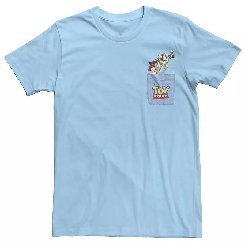Disney / Pixar's Toy Story Buzz Lightyear and Woody Men's Pocket Tee, Size: XXL, Light Blue Product Image