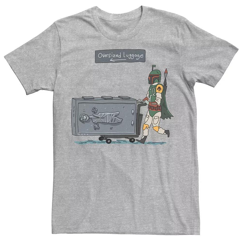 Men's Star Wars Boba Fett Han Solo Oversized Luggage Tee, Size: Medium, Athletic Grey Product Image