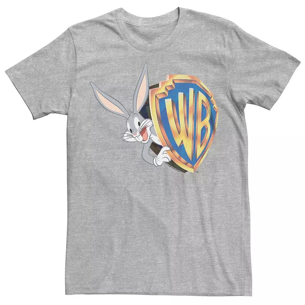 Men's Looney Tunes Bugs Bunny Logo Surprise Graphic Tee, Size: Medium, Athletic Grey Product Image
