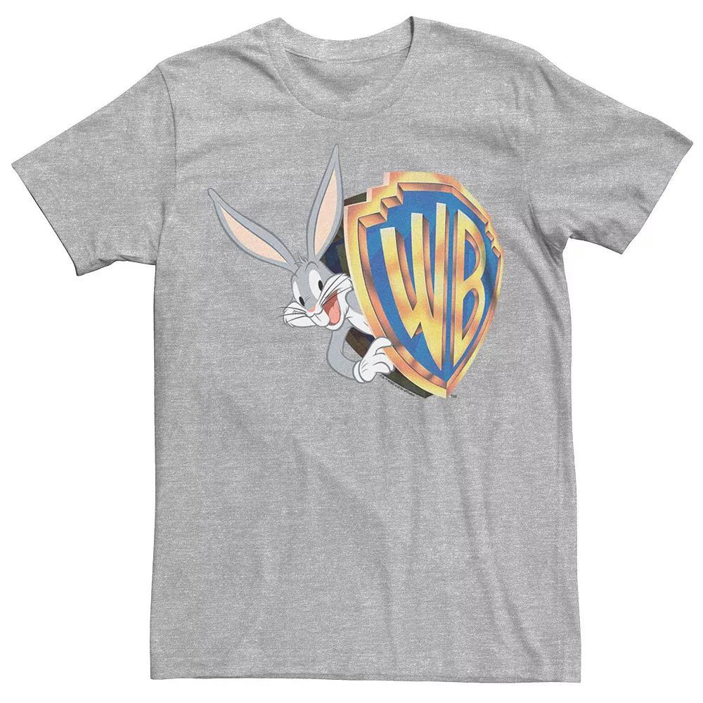 Men's Looney Tunes Bugs Bunny Logo Surprise Graphic Tee, Size: Medium, Athletic Grey Product Image
